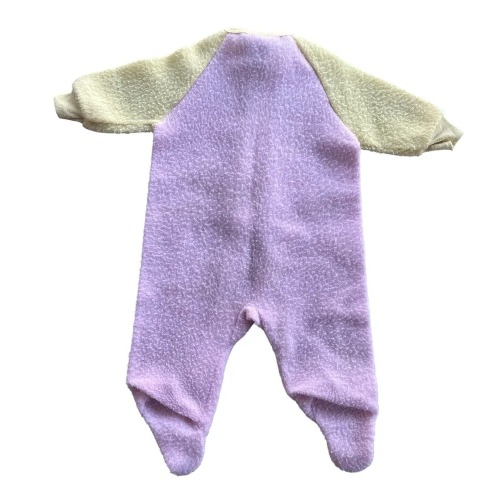 Baby Bgosh by OshKosh 6 Mon. Yellow Pink Fleece Footed Sleeper Front Zip Vintage